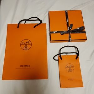 Hermes box and Shopping bags